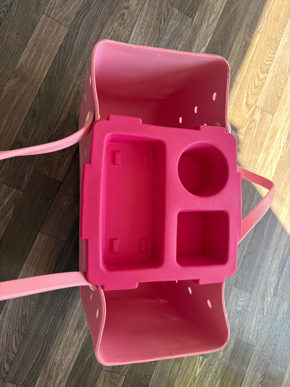 Pink Tote Organizer Bag with Insert